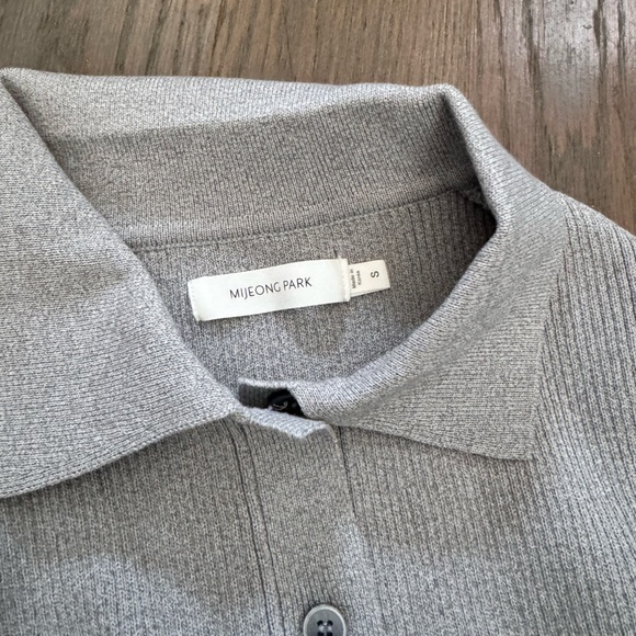 Mijeong Park Ribbed Short Cardigan, Gray - Picture 4 of 5